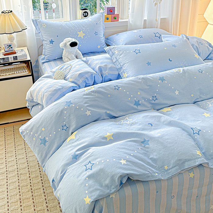 91家纺网 家纺一手货源 找家纺 依庭 2026新款12868全棉纯棉印花四件套五星集