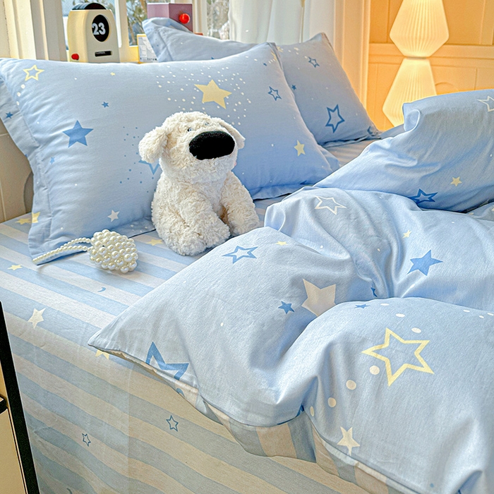 91家纺网 家纺一手货源 找家纺 依庭 2026新款12868全棉纯棉印花四件套五星集