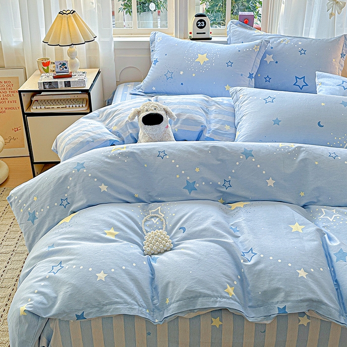 91家纺网 家纺一手货源 找家纺 依庭 2026新款12868全棉纯棉印花四件套五星集