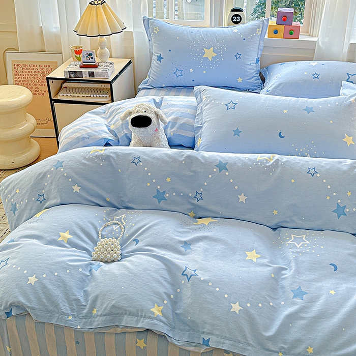 91家纺网 家纺一手货源 找家纺 依庭 2026新款12868全棉纯棉印花四件套五星集