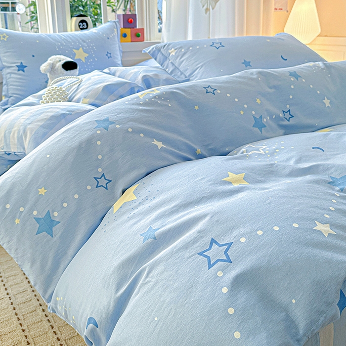 91家纺网 家纺一手货源 找家纺 依庭 2026新款12868全棉纯棉印花四件套五星集