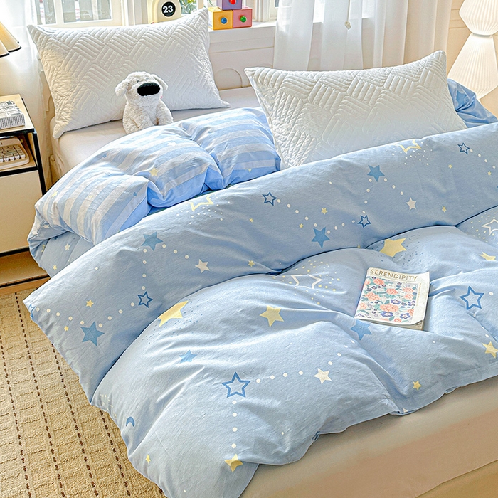 91家纺网 家纺一手货源 找家纺 依庭 2026新款12868全棉纯棉印花四件套五星集