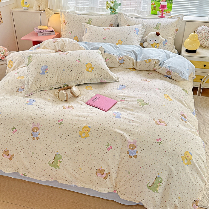 91家纺网 家纺一手货源 找家纺  依庭 2026新款12868全棉纯棉印花四件套小熊世界