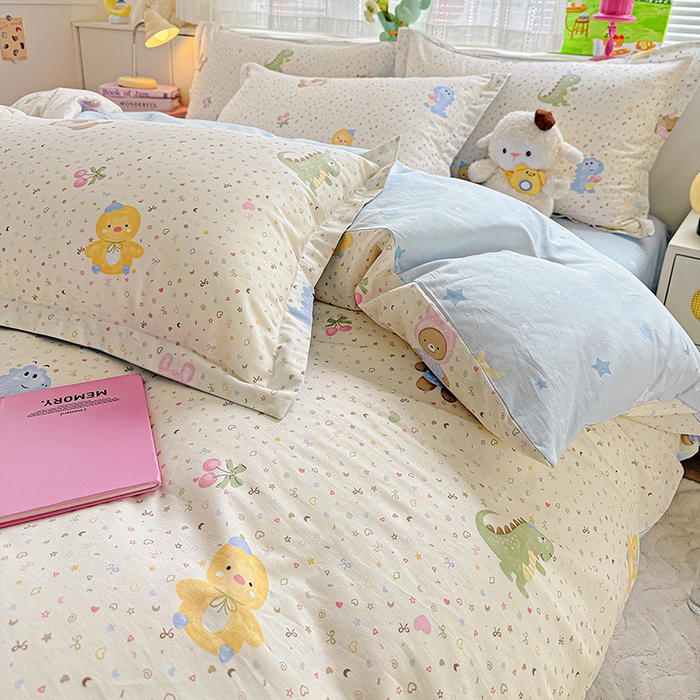 91家纺网 家纺一手货源 找家纺  依庭 2026新款12868全棉纯棉印花四件套小熊世界