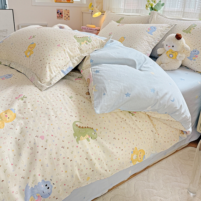 91家纺网 家纺一手货源 找家纺  依庭 2026新款12868全棉纯棉印花四件套小熊世界