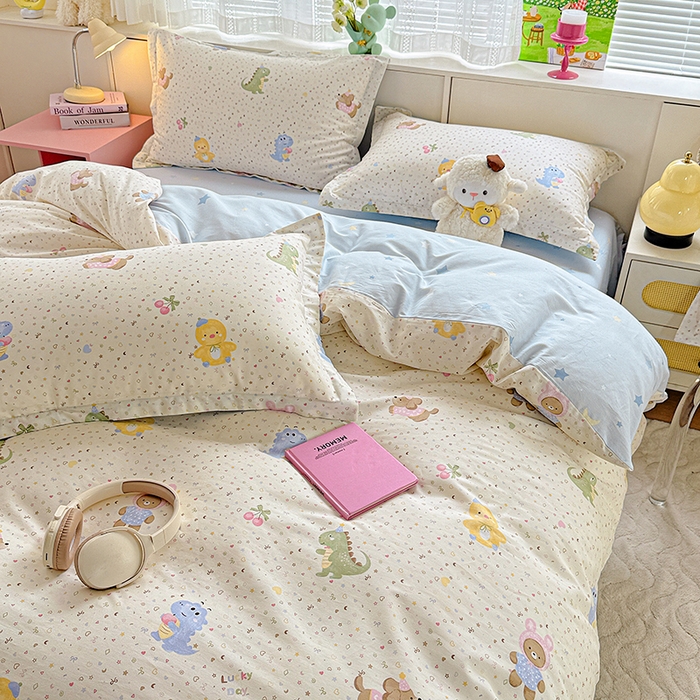 91家纺网 家纺一手货源 找家纺  依庭 2026新款12868全棉纯棉印花四件套小熊世界