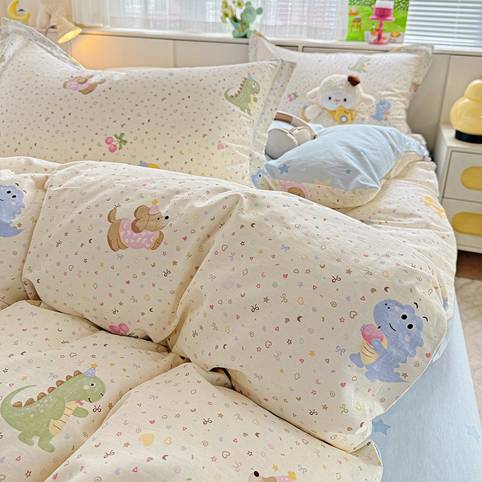 91家纺网 家纺一手货源 找家纺  依庭 2026新款12868全棉纯棉印花四件套小熊世界