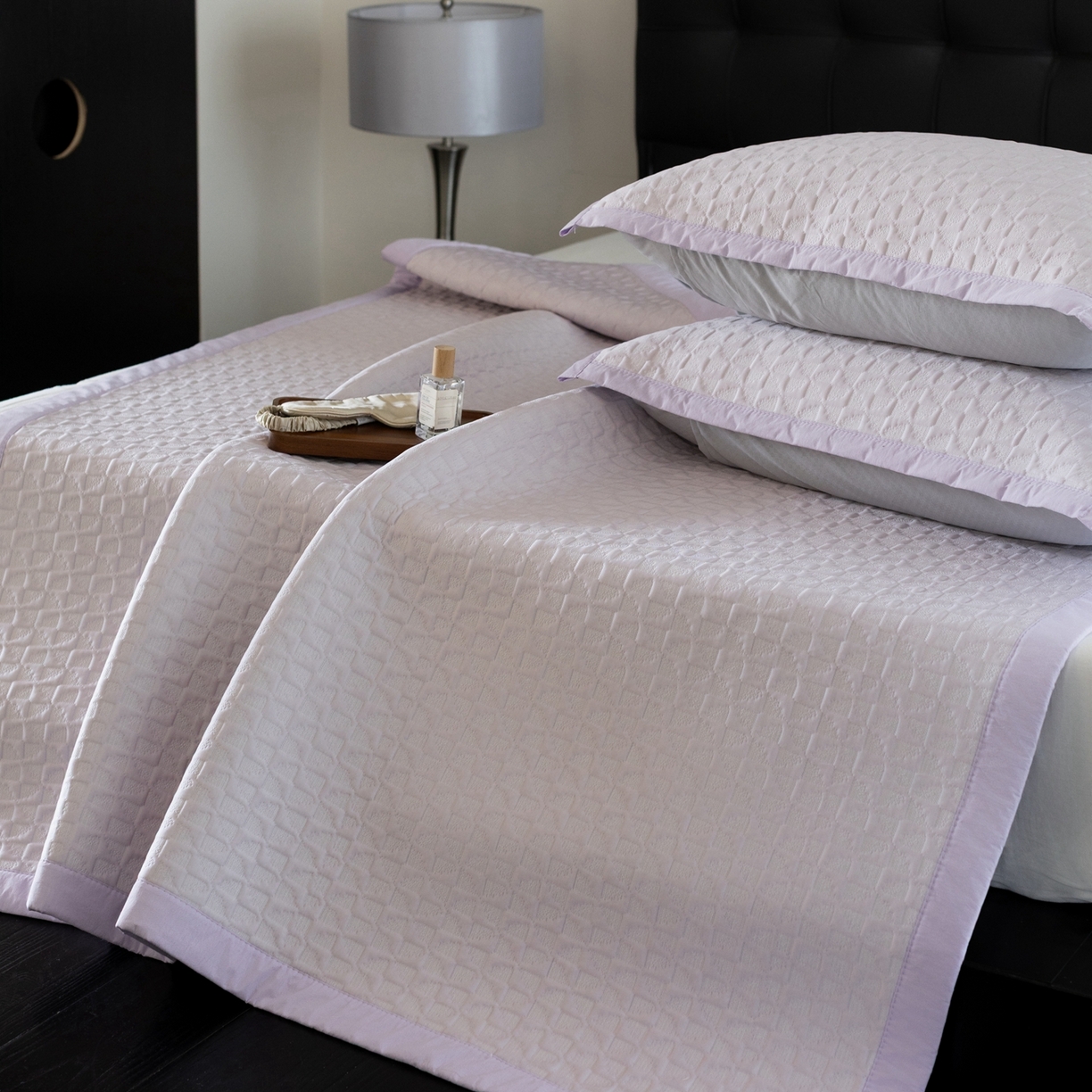 91家纺网 家纺一手货源 找家纺 云上 2026新款冷萃丝三明治凉感席凉席席子-泡芙格系列 泡芙格床席-紫色