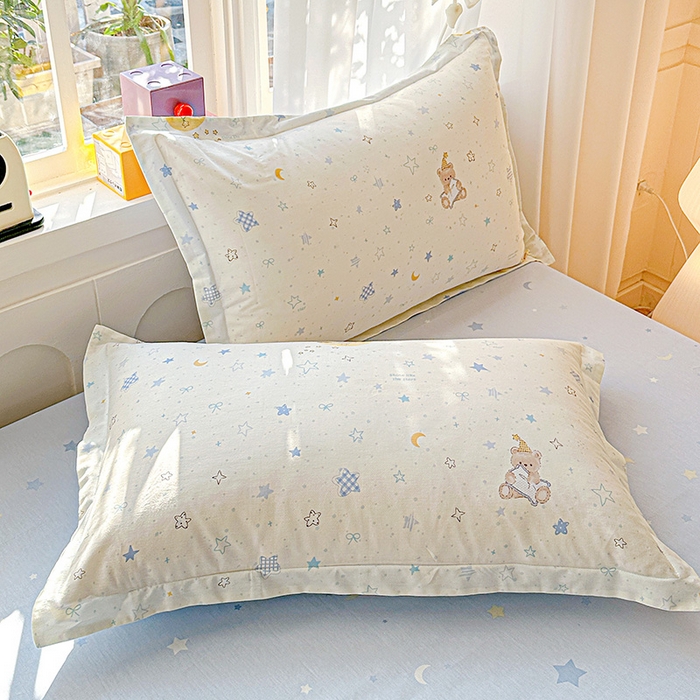 91家纺网 家纺一手货源 找家纺 依庭 2026新款12868全棉纯棉印花四件套星眠小熊