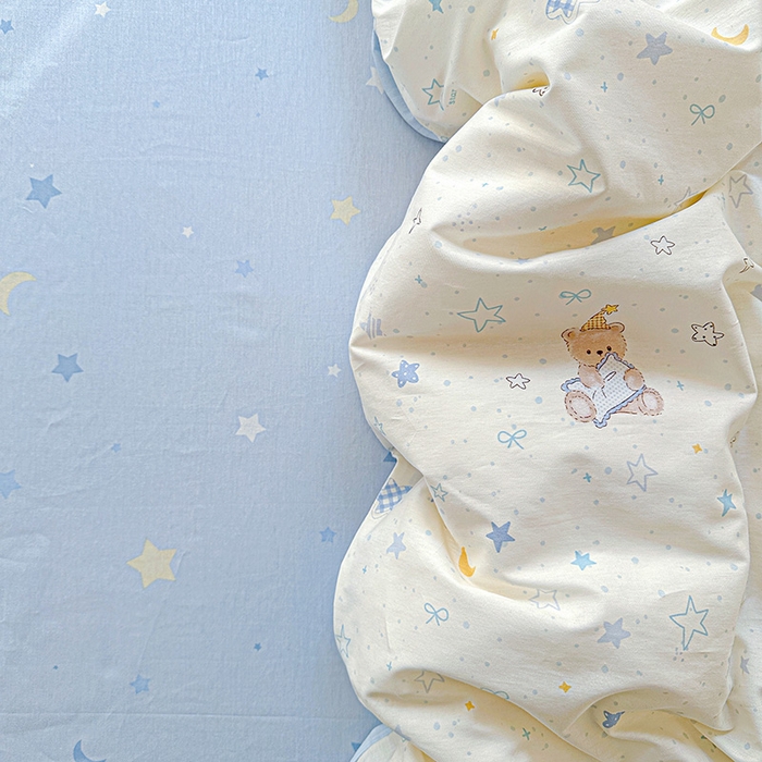 91家纺网 家纺一手货源 找家纺 依庭 2026新款12868全棉纯棉印花四件套星眠小熊