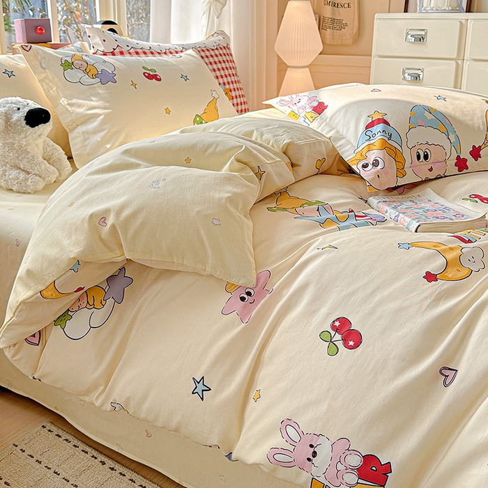 91家纺网 家纺一手货源 找家纺  依庭 2026新款12868全棉纯棉印花四件套星星漫游记