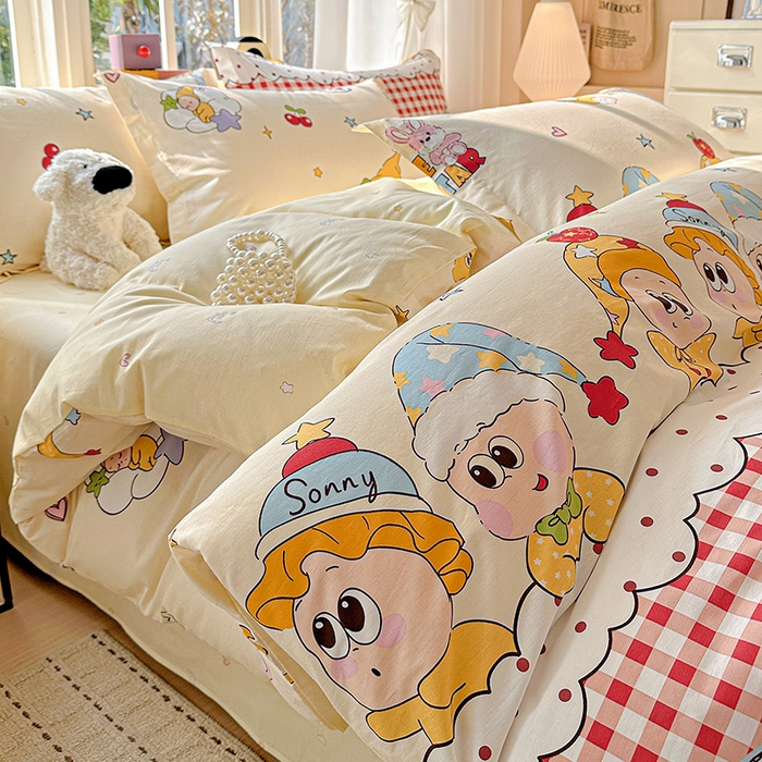 91家纺网 家纺一手货源 找家纺  依庭 2026新款12868全棉纯棉印花四件套星星漫游记