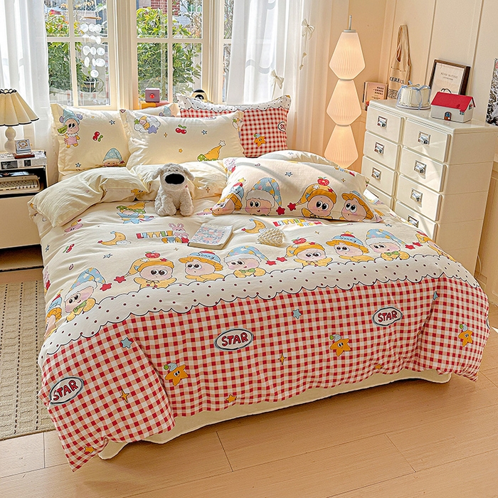 91家纺网 家纺一手货源 找家纺  依庭 2026新款12868全棉纯棉印花四件套星星漫游记