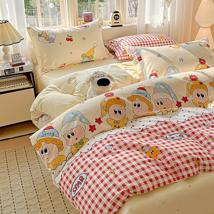 91家纺网 家纺一手货源 找家纺  依庭 2026新款12868全棉纯棉印花四件套星星漫游记