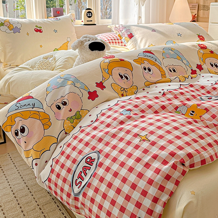 91家纺网 家纺一手货源 找家纺  依庭 2026新款12868全棉纯棉印花四件套星星漫游记