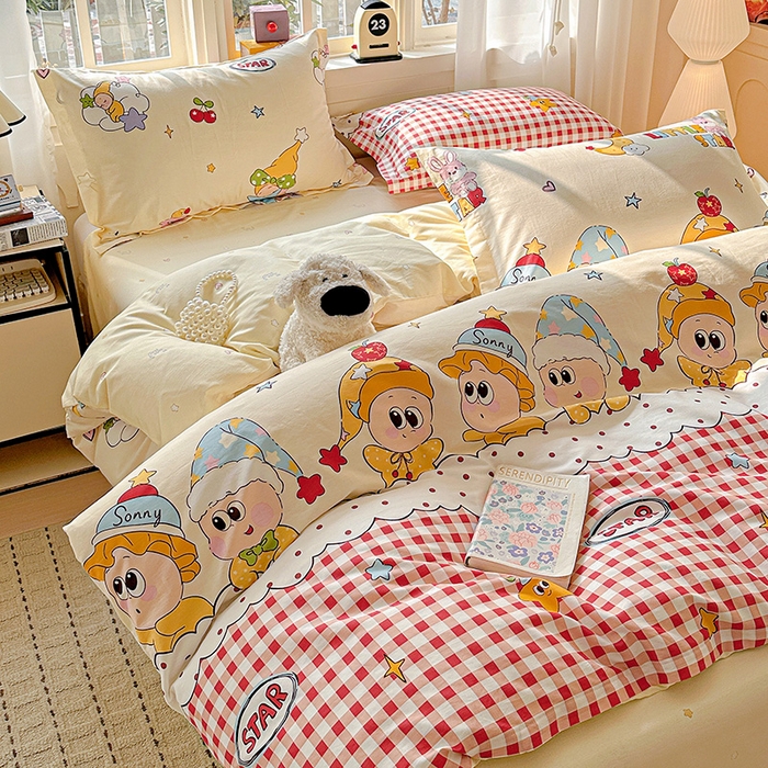 91家纺网 家纺一手货源 找家纺  依庭 2026新款12868全棉纯棉印花四件套星星漫游记