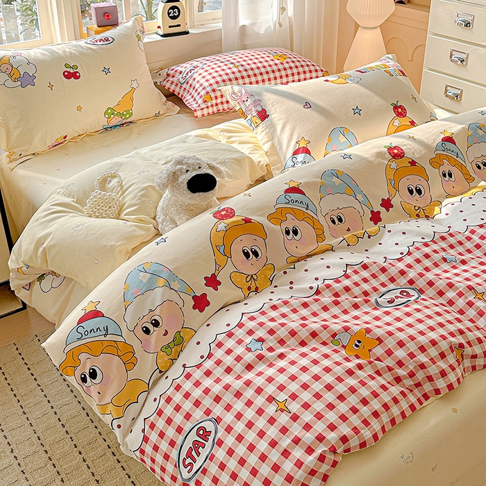 91家纺网 家纺一手货源 找家纺  依庭 2026新款12868全棉纯棉印花四件套星星漫游记