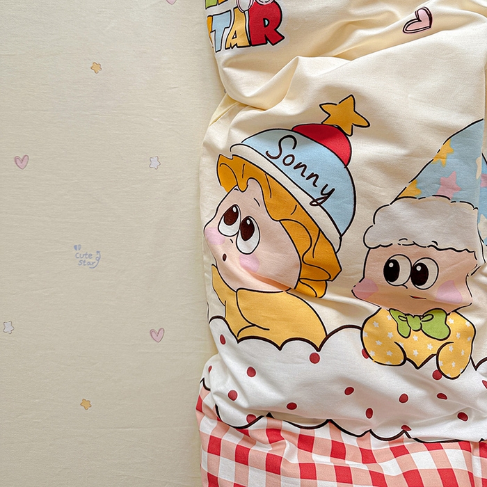 91家纺网 家纺一手货源 找家纺  依庭 2026新款12868全棉纯棉印花四件套星星漫游记