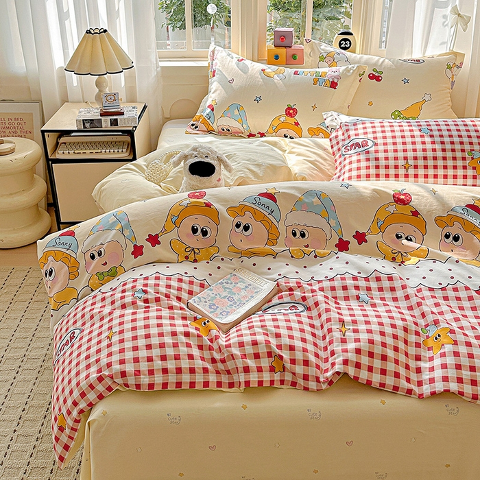 91家纺网 家纺一手货源 找家纺  依庭 2026新款12868全棉纯棉印花四件套星星漫游记