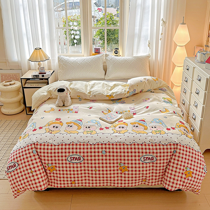 91家纺网 家纺一手货源 找家纺  依庭 2026新款12868全棉纯棉印花四件套星星漫游记