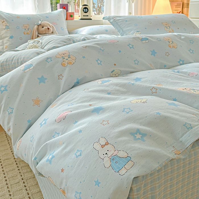 91家纺网 家纺一手货源 找家纺 依庭 2026新款12868全棉纯棉印花四件套星星童话园