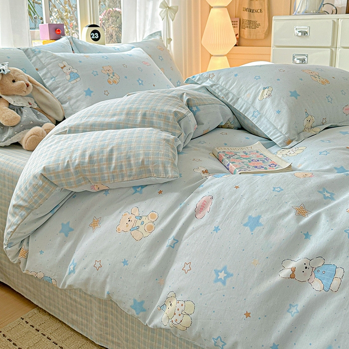 91家纺网 家纺一手货源 找家纺 依庭 2026新款12868全棉纯棉印花四件套星星童话园