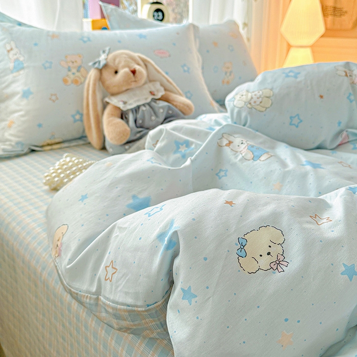 91家纺网 家纺一手货源 找家纺 依庭 2026新款12868全棉纯棉印花四件套星星童话园