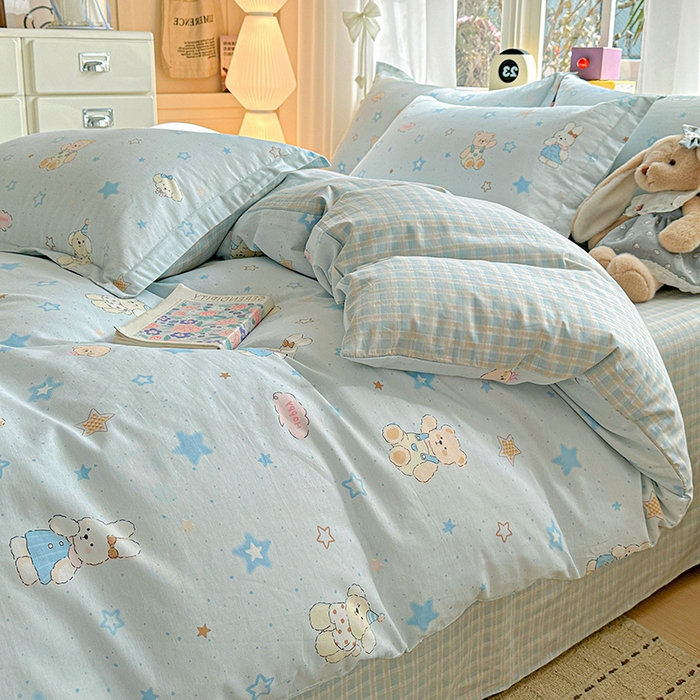 91家纺网 家纺一手货源 找家纺 依庭 2026新款12868全棉纯棉印花四件套星星童话园