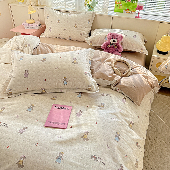 91家纺网 家纺一手货源 找家纺 依庭 2026新款12868全棉纯棉印花四件套熊熊漫歌