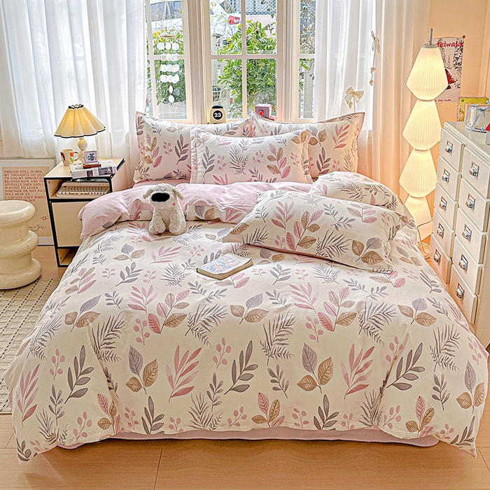 依庭 2026新款12868全棉纯棉印花四件套叶语轻喃