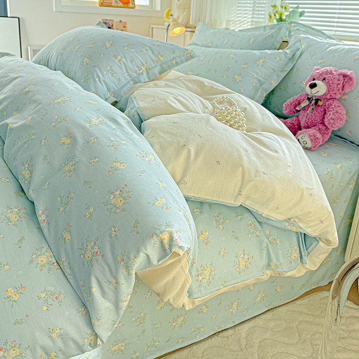 91家纺网 家纺一手货源 找家纺 依庭 2026新款12868全棉纯棉印花四件套云舒花