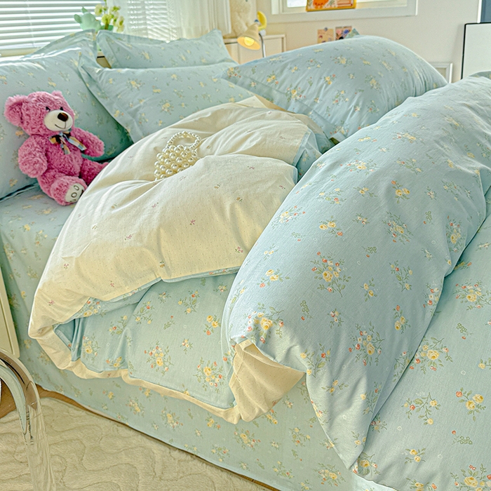 91家纺网 家纺一手货源 找家纺 依庭 2026新款12868全棉纯棉印花四件套云舒花