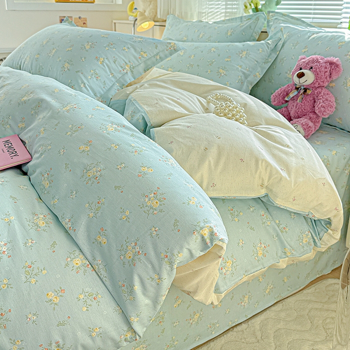 91家纺网 家纺一手货源 找家纺 依庭 2026新款12868全棉纯棉印花四件套云舒花