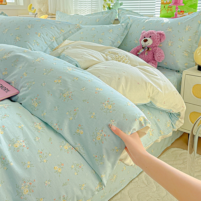 91家纺网 家纺一手货源 找家纺 依庭 2026新款12868全棉纯棉印花四件套云舒花