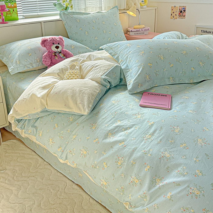 91家纺网 家纺一手货源 找家纺 依庭 2026新款12868全棉纯棉印花四件套云舒花