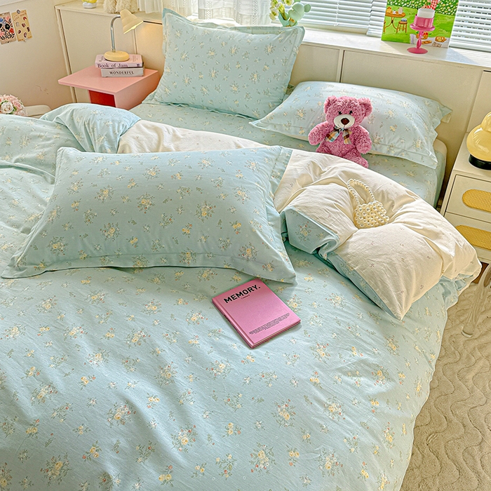 91家纺网 家纺一手货源 找家纺 依庭 2026新款12868全棉纯棉印花四件套云舒花