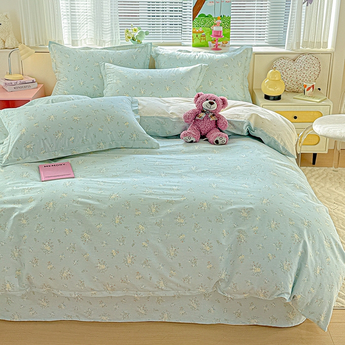 91家纺网 家纺一手货源 找家纺 依庭 2026新款12868全棉纯棉印花四件套云舒花