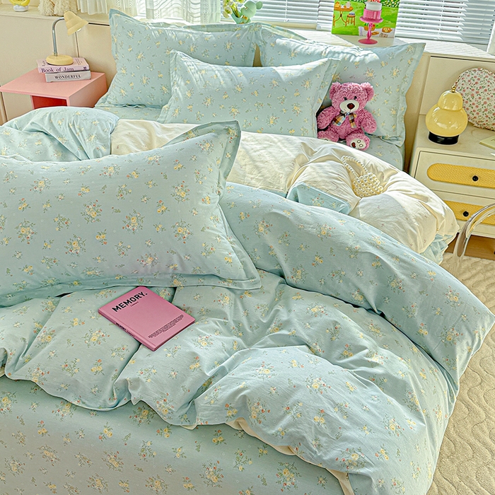 91家纺网 家纺一手货源 找家纺 依庭 2026新款12868全棉纯棉印花四件套云舒花