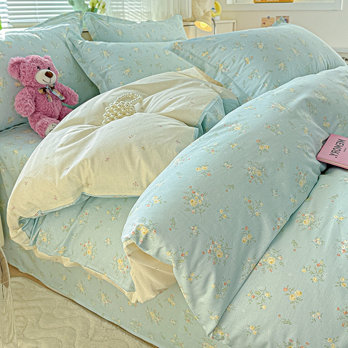 91家纺网 家纺一手货源 找家纺 依庭 2026新款12868全棉纯棉印花四件套云舒花