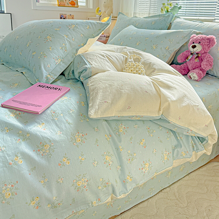 91家纺网 家纺一手货源 找家纺 依庭 2026新款12868全棉纯棉印花四件套云舒花