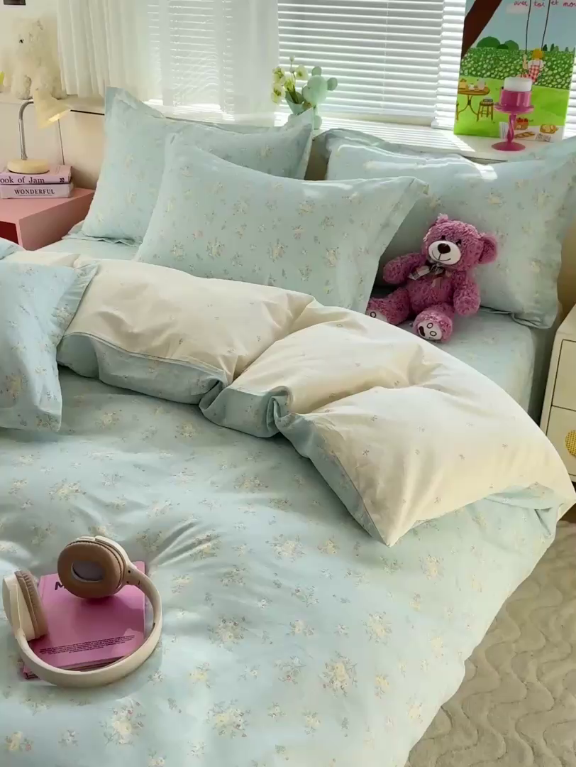 91家纺网 家纺一手货源 找家纺 依庭 2026新款12868全棉纯棉印花四件套云舒花