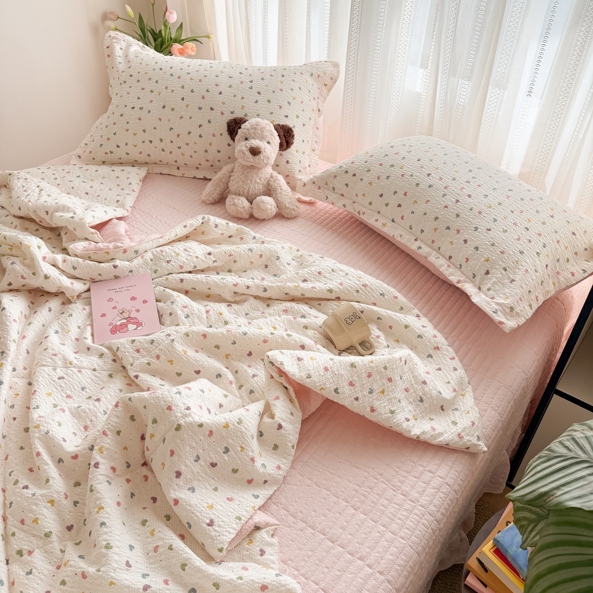 91家纺网 家纺一手货源 找家纺 （总）禾沐 2026新款泡芙棉泡芙纱夏被四件套