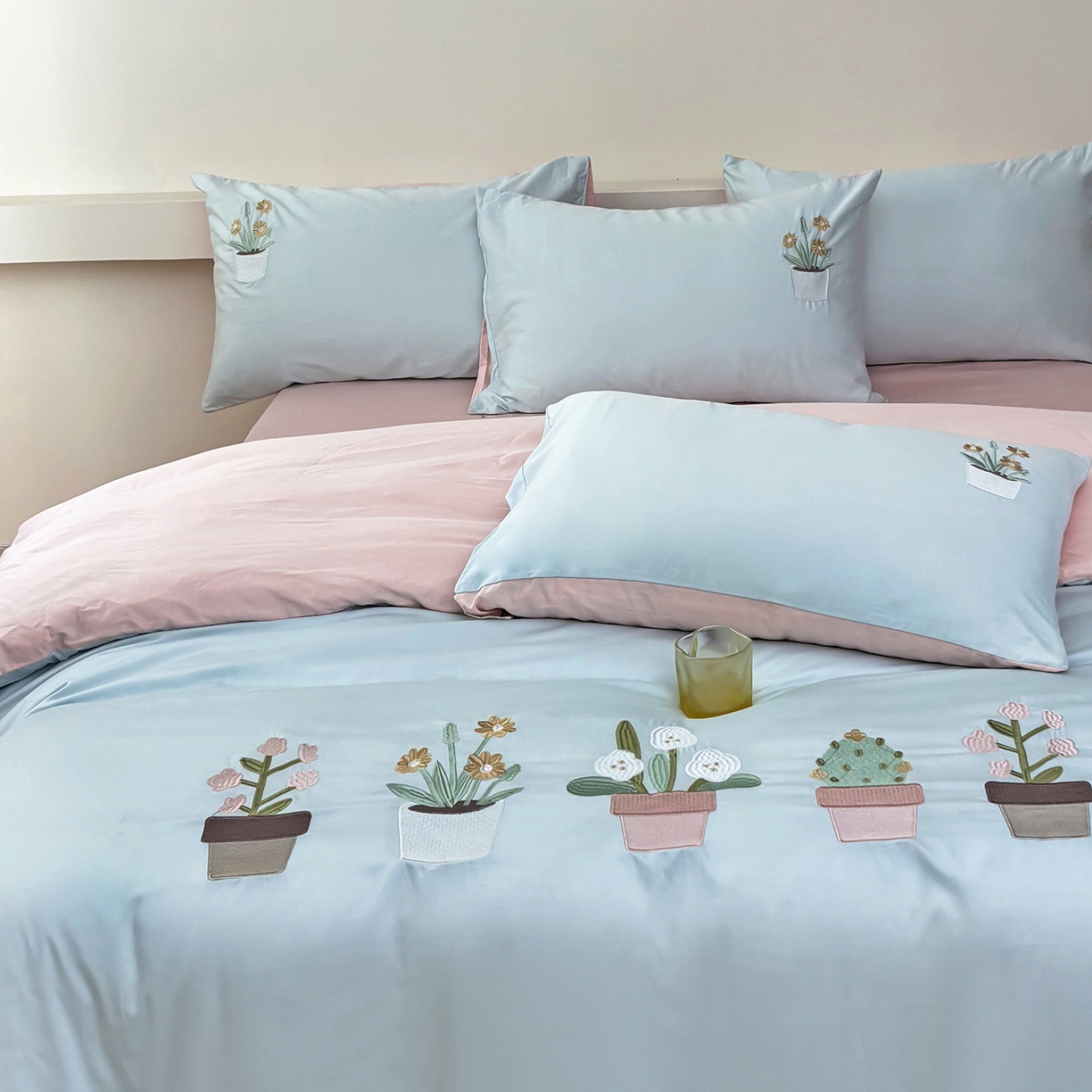 91家纺网 家纺一手货源 找家纺 （总）合欢（原天一阁） 2026新款50s双股长绒棉纯棉刺绣四件套礼盒装-秘境花园