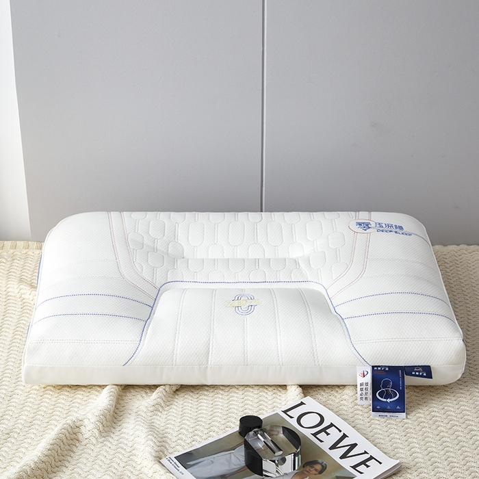 91家纺网 家纺一手货源 找家纺 圣靓家纺 2026新款零压深睡护颈枕枕头枕芯 零压深睡枕-白色中枕【一对装】