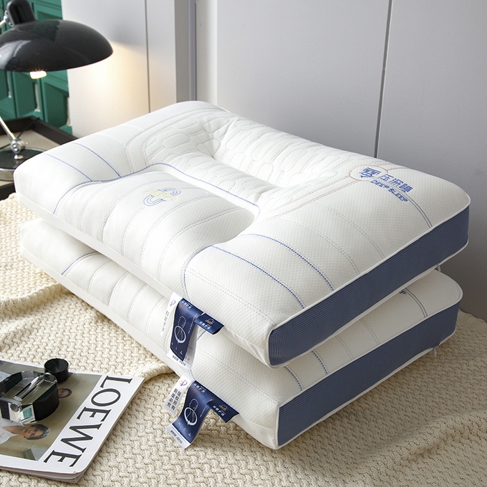 91家纺网 家纺一手货源 找家纺 圣靓家纺 2026新款零压深睡护颈枕枕头枕芯 零压深睡枕-白色高枕【一对装】