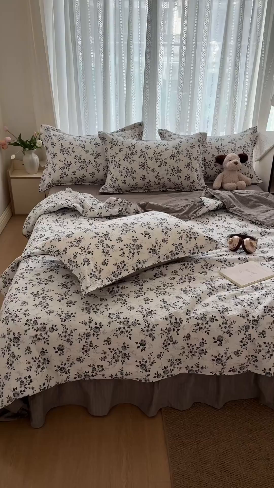 91家纺网 家纺一手货源 找家纺 禾沐 2026新款泡芙棉泡芙纱夏被四件套 只闻花香