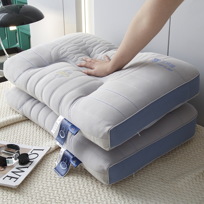 91家纺网 家纺一手货源 找家纺 圣靓家纺 2026新款零压深睡护颈枕枕头枕芯 零压深睡枕-灰色中枕【一对装】