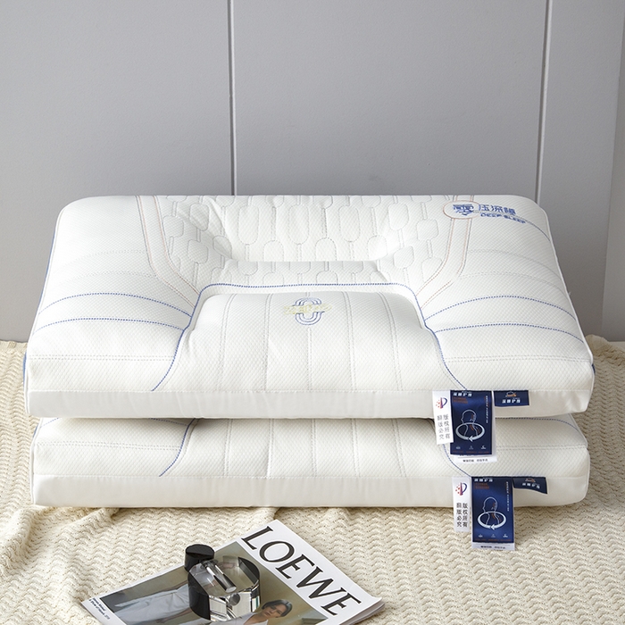 91家纺网 家纺一手货源 找家纺 圣楚家纺 2026新款零压深睡护颈枕枕头枕芯 零压深睡枕-白色高枕【一对装】