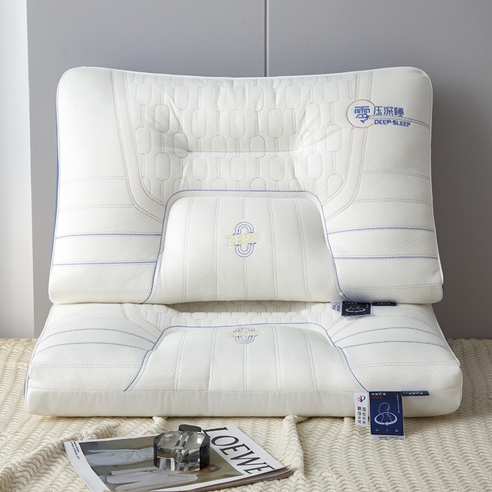 91家纺网 家纺一手货源 找家纺 圣楚家纺 2026新款零压深睡护颈枕枕头枕芯 零压深睡枕-白色高枕【一对装】