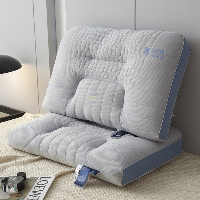 91家纺网 家纺一手货源 找家纺 圣楚家纺 2026新款零压深睡护颈枕枕头枕芯 零压深睡枕-灰色低枕【一对装】